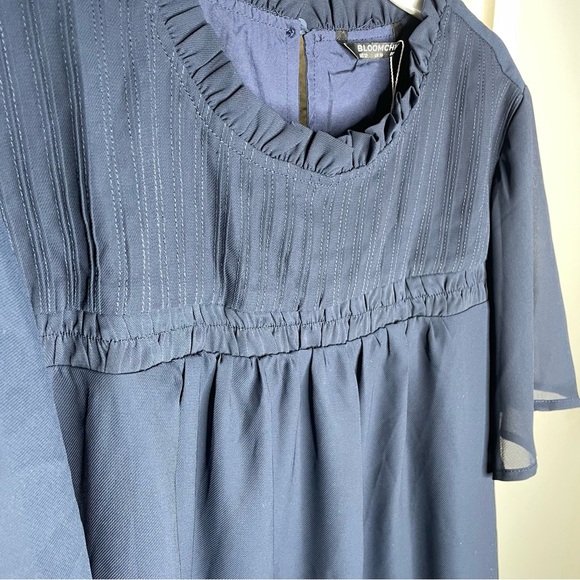 Blue Blouse Ruffle Neck - Picture 4 of 4